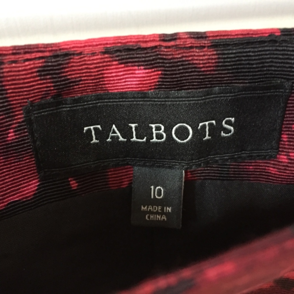 Talbots Red and Black Floral A-Line Skirt - Picture 7 of 16